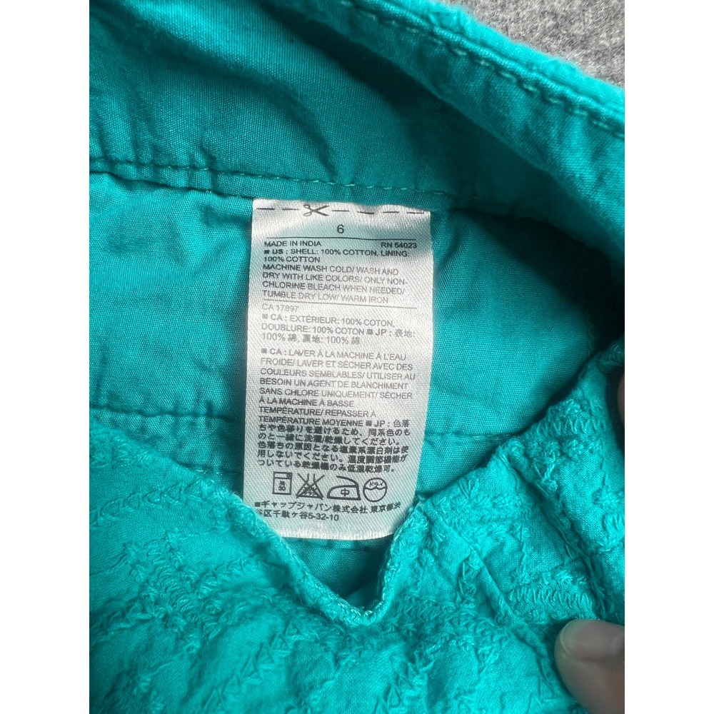 Banana Republic Hampton Fit Shorts Women's 6 Turquoise Teal Textured 100% Cotton - Picture 6 of 10